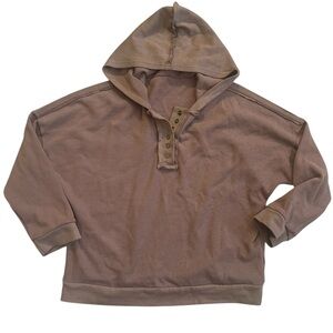 Women's Brown Hooded Shirt Sz M